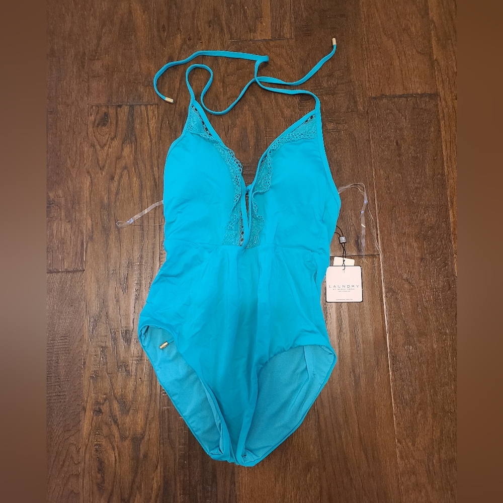 Laundry by Shelli Segal Turquoise One Piece Swimsuit